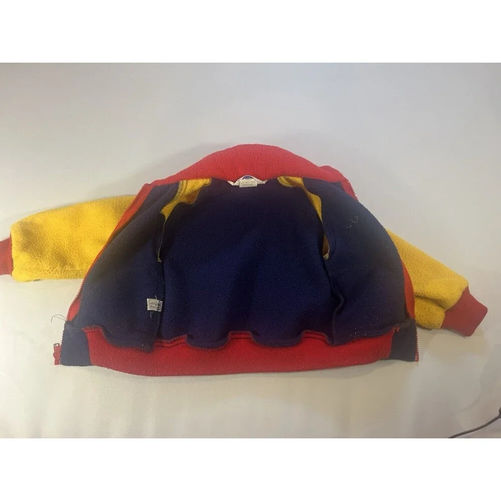 Vintage OshKosh B’gosh Colorblock Fleece Jacket – Size 4 Toddler – Made in USA - Picture 5 of 16